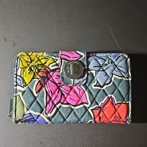 Vera Bradley Quilted Zip Around Wallet Floral Print